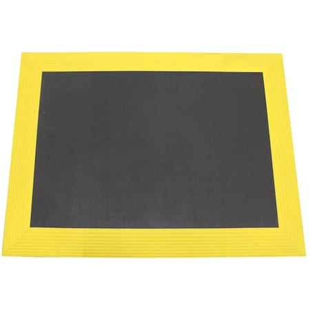 Ergomat XL Bubble Down 4ft x 16ft Anti-Fatigue Floor Mat with 3.5in Yellow Bevels BDXL0416-YB